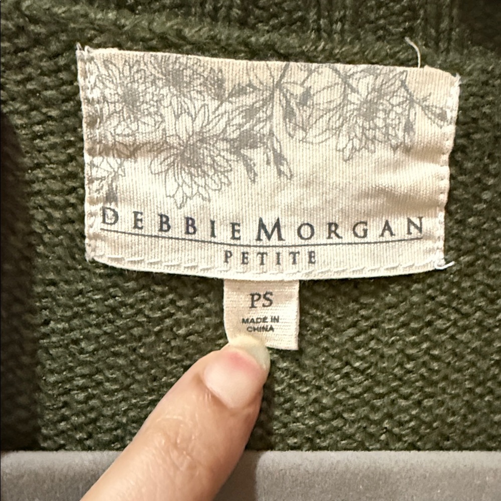 Olivia Moon Dark Olive Green Double-Breasted Peplum Cardigan - Picture 4 of 6